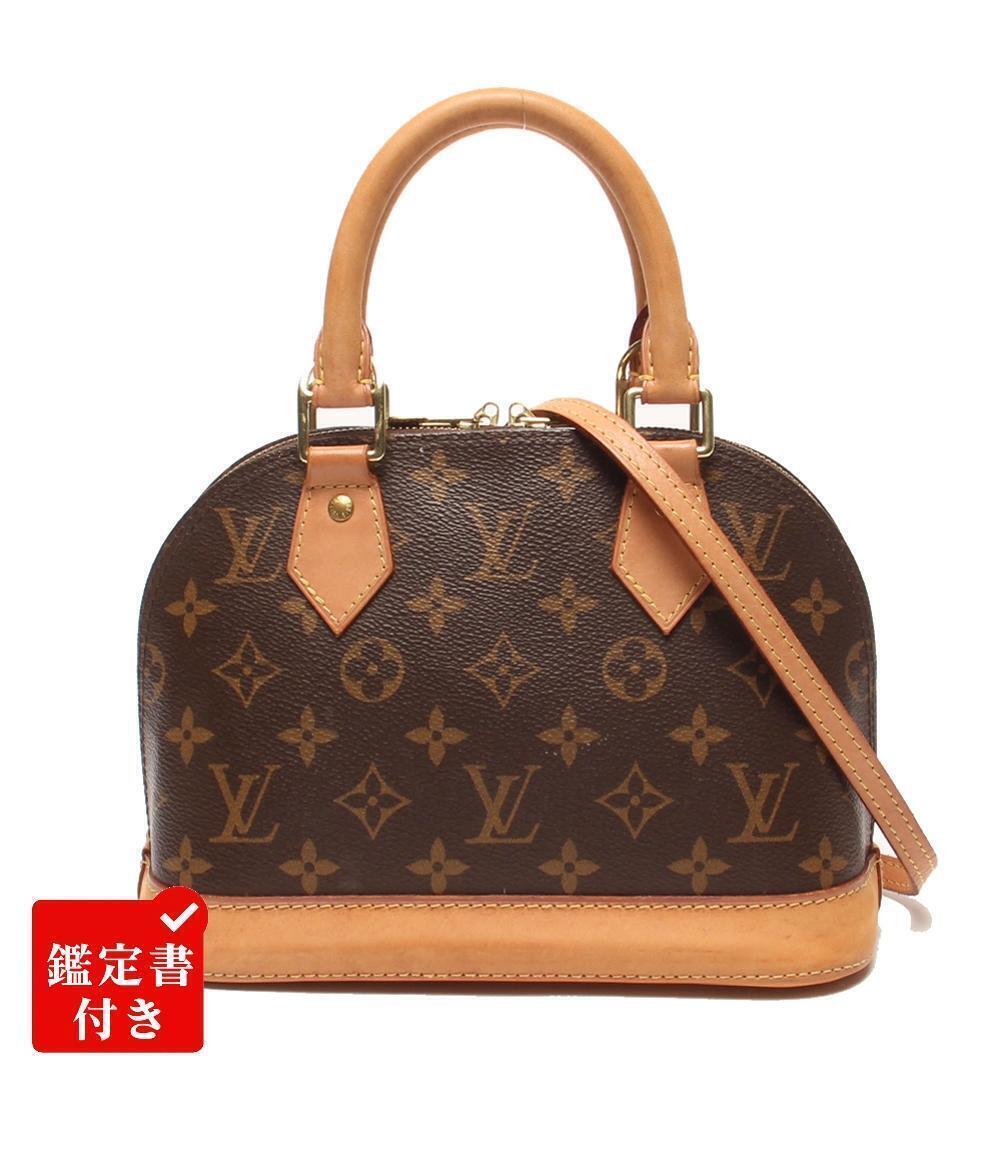 Louis Vuitton Alma Monogram Top Handle Bag Canvas Leather Brown